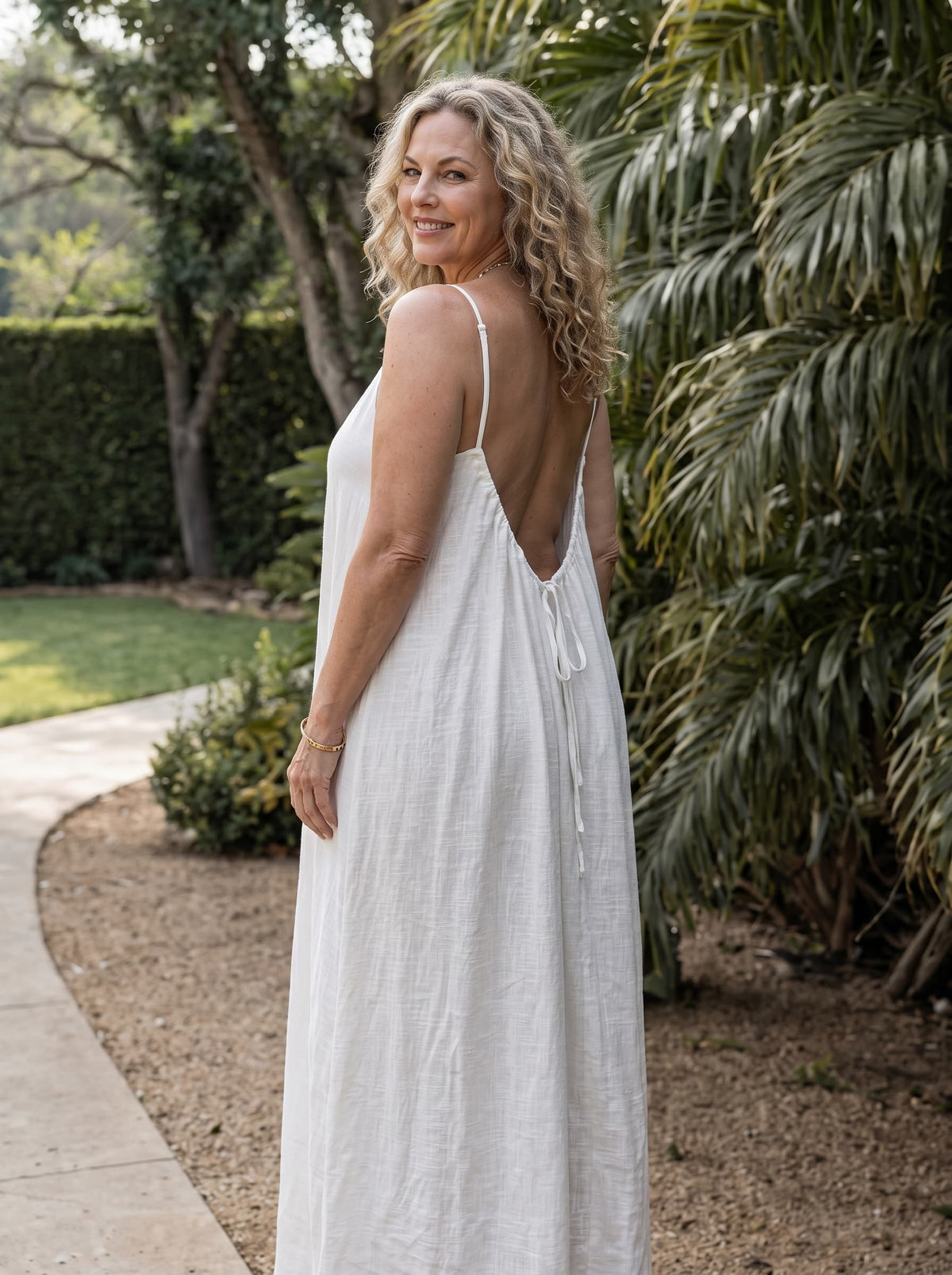 Melly Muse — Bare-Back Pleated Maxi Dress